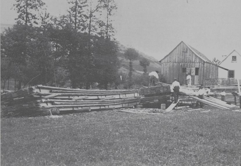 Bretterfloß in früherer Zeit